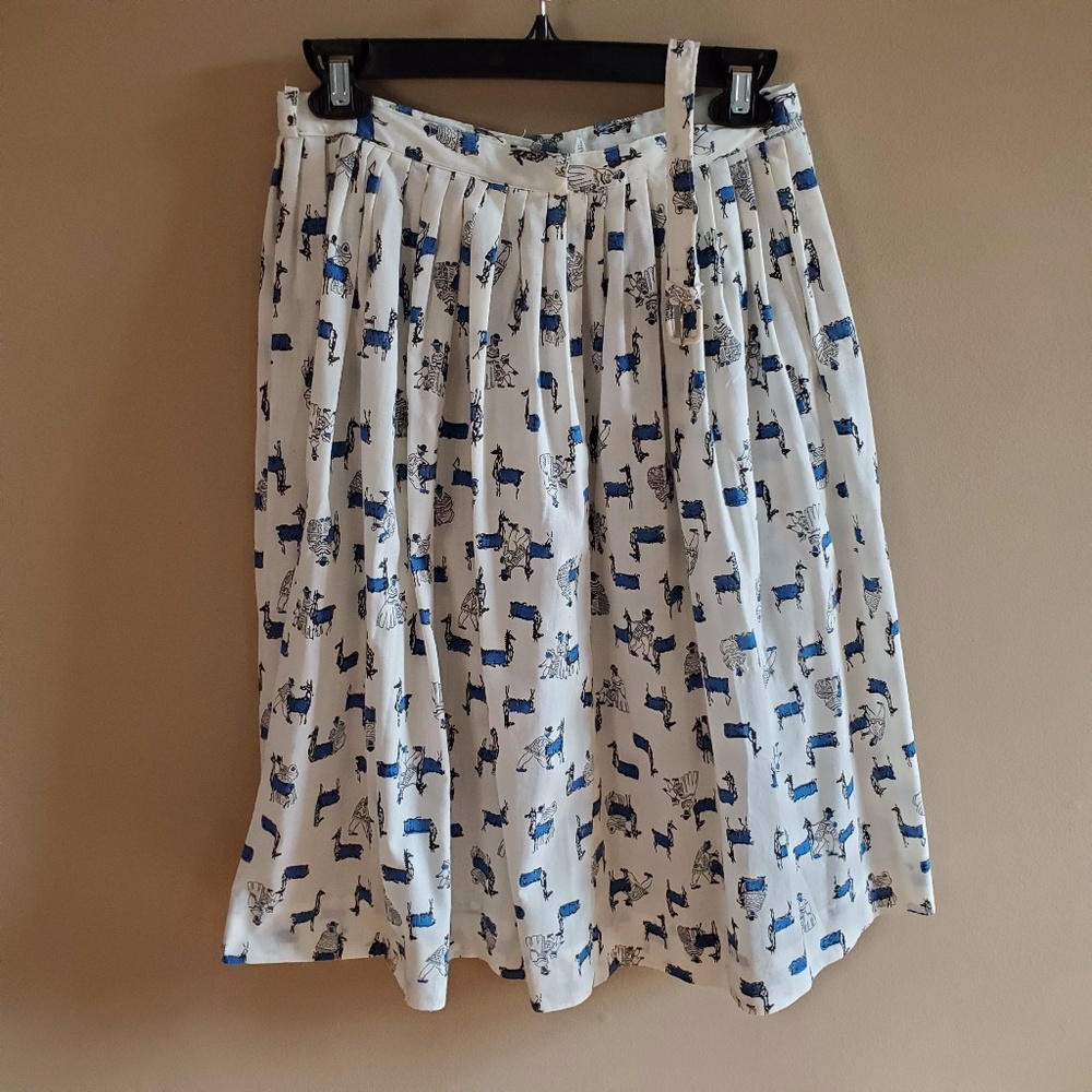 🐯Vintage Llama Print Skirt with belt sz M - Picture 7 of 11